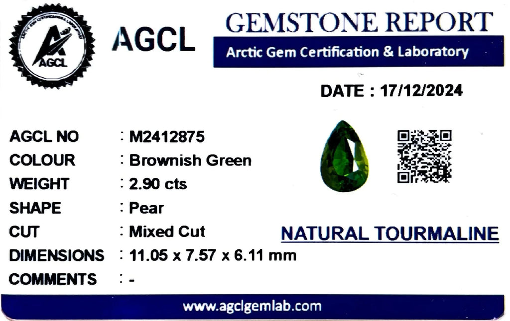 2.90ct Natural Ceylon Brown Tourmaline - Pear Cut - Certified - Loose Gemstones - My Precious Gems