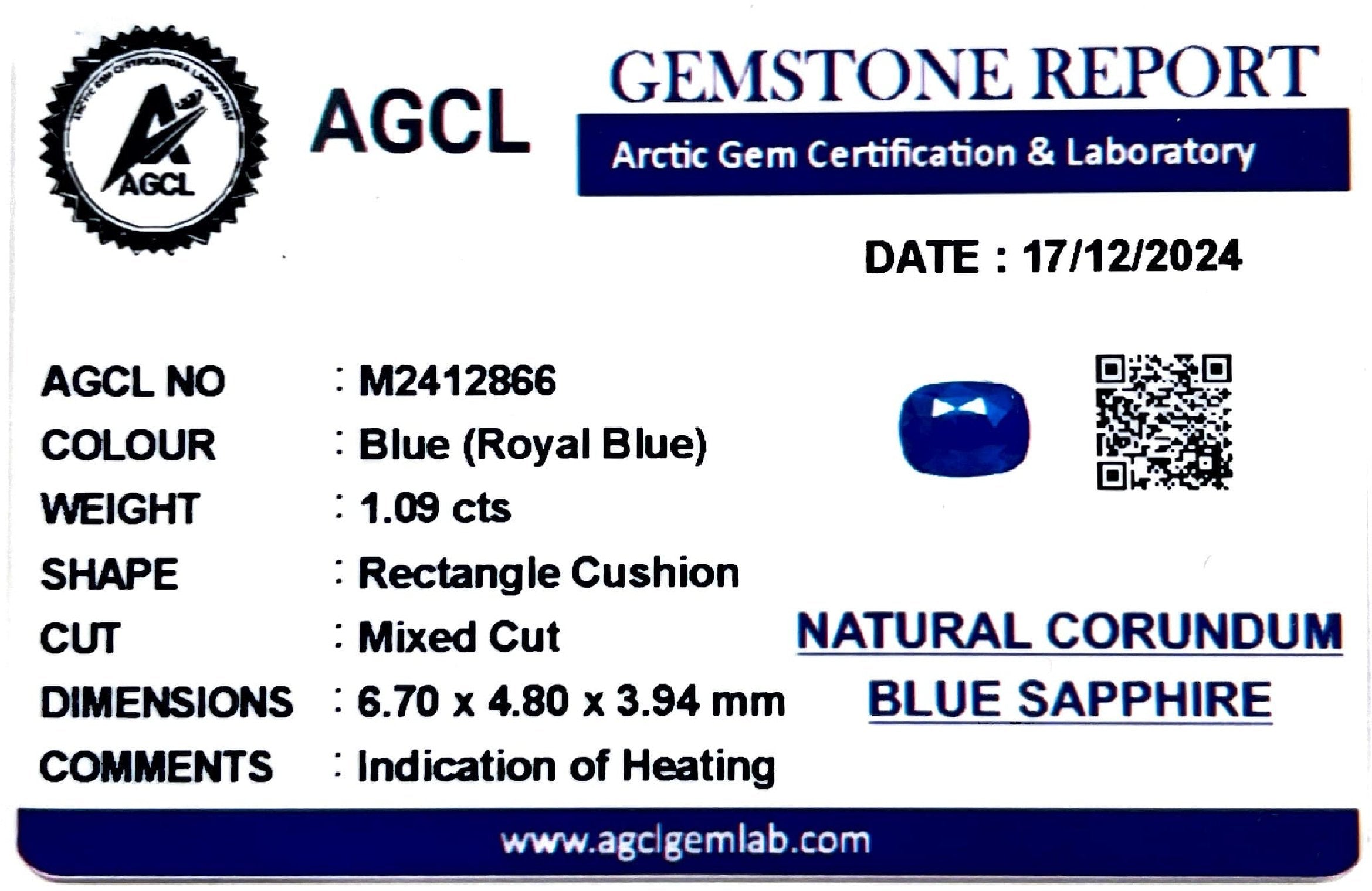 1.9 Carat Blue Sapphire