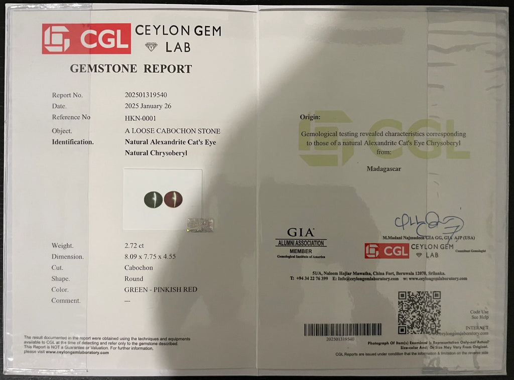 2.72ct Natural Alexandrite cats eye - Cabochon Cut - Unheated & Certified - Loose Gemstones - My Precious Gems
