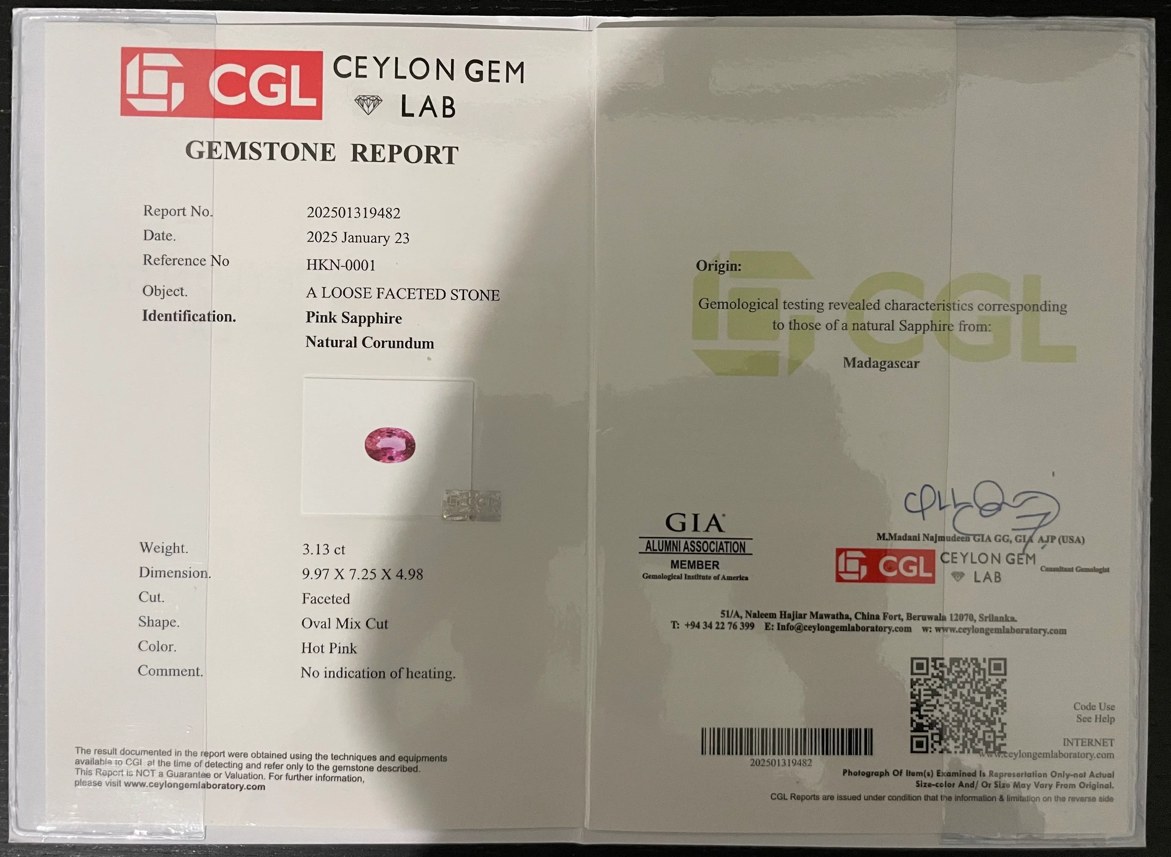 3.13ct Natural Ceylon Pink Sapphire - Oval Cut - Unheated & Certified - Loose Gemstones - My Precious Gems