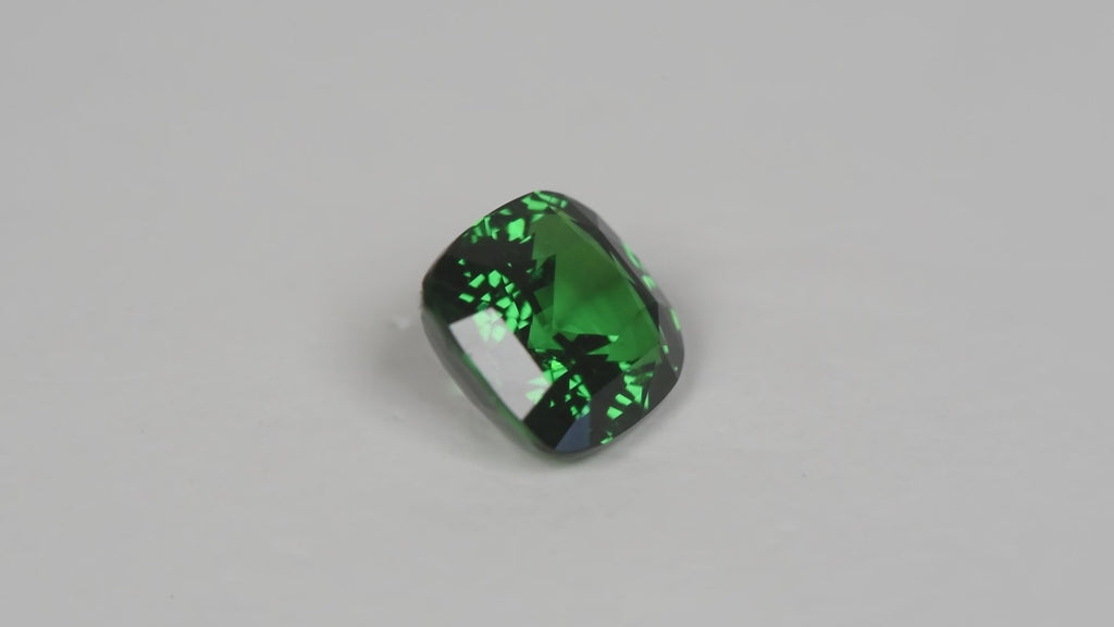 3.01ct Natural Ceylon Green Tsavorite Garnet - Cushion Cut - Certified